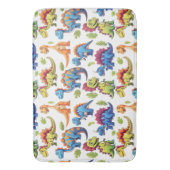 Vrolijke Jurassic Dinosaurus Kinder Badmat (Voorkant Verticaal)
