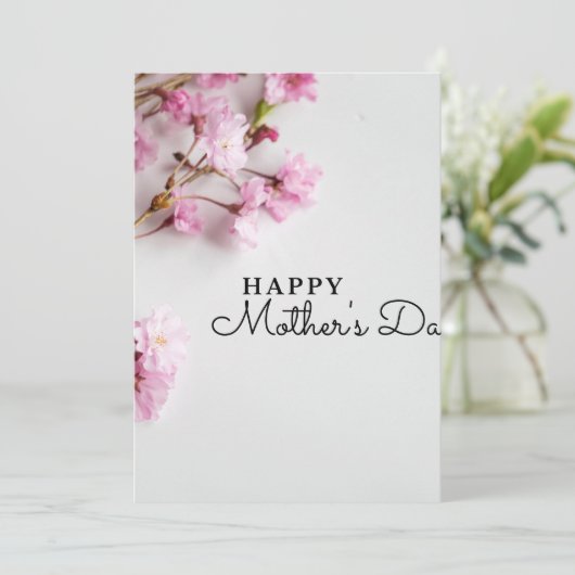 Vrolijke Kaart op moederdag - Botanische wilde blo (Staand voorkant)