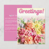 Vrolijke Kaarten voor vrienden die van bloemen hou (Voorkant / Achterkant)