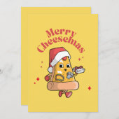 VROLIJKE KAASJES FEESTDAGENKAART (Voorkant / Achterkant)