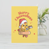 VROLIJKE KAASJES FEESTDAGENKAART (Staand voorkant)