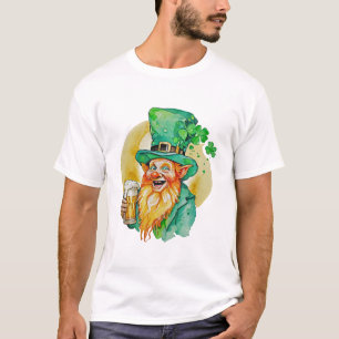 Vrolijke Kabouter Drinkt Bier Klaver Brouwpub T-shirt