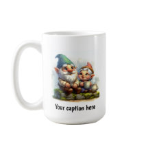 Vrolijke kabouters genieten van een koffiepauze