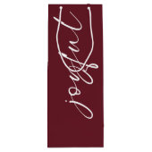 Vrolijke kalligrafie Vrolijke kerstnaam Bourgondië Wijn Cadeautas (Achterkant)