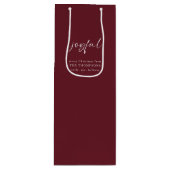 Vrolijke kalligrafie Vrolijke kerstnaam Bourgondië Wijn Cadeautas (Voorkant)