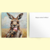 Vrolijke Kangoeroe die Ijs Eet Aanpasbaar Kaart