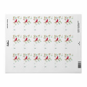 Vrolijke Kardinaal Blank Winter Holiday Gift Label (Full Sheet)