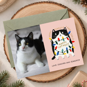 Vrolijke KattenKerst Aangepaste Kattenfoto Kerst V Kaart