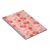 Vrolijke Kawaii Cherry Patroon Illustratie Notitieboek (Rechterzijde)