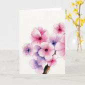 Vrolijke kersenbloesems voor elke gelegenheid groe kaart (Gele Bloem)