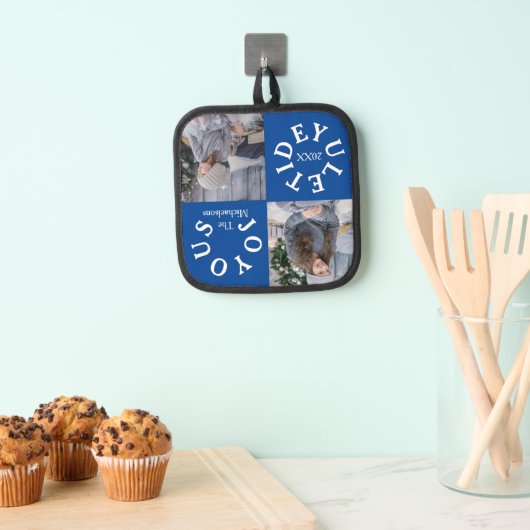 Vrolijke kerst 2 foto pannenlap (Insitu(Ophanging))
