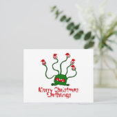 Vrolijke kerst aardbewoners feestdagenkaart (Staand voorkant)