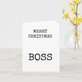 Vrolijke kerst baas, eenvoudig, alleen tekst, Kaar Kaart (Gele Bloem)