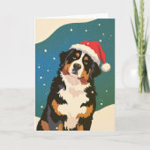 Vrolijke kerst Berner Sennenhond in Santa Kaart (Voorkant)