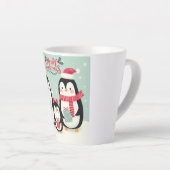 Vrolijke kerst besneeuwde pinguïns latte mok (Rechterhoek)