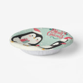 Vrolijke kerst besneeuwde pinguïns papieren kommen (Gebogen)