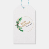Vrolijke kerst bessen krans cadeaulabel (Achterkant)
