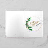 Vrolijke kerst bessen krans folie wenskaart (Buiten Laag)