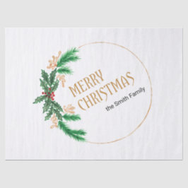 Vrolijke kerst bessen krans tissuepapier