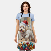 Vrolijke Kerst Bichon Frise Hond Schort (Gedragen)