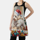 Vrolijke Kerst Bichon Frise Hond Schort (Insitu)