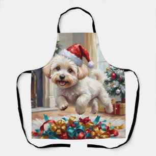 Vrolijke Kerst Bichon Frise Hond Schort