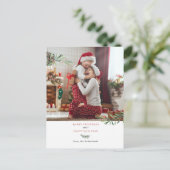 Vrolijke kerst botanische foto feestdagenkaart (Staand voorkant)