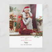 Vrolijke kerst botanische foto feestdagenkaart (Voorkant)