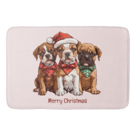 Vrolijke kerst Boxer Honden Badmat