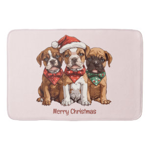 Vrolijke kerst Boxer Honden Badmat