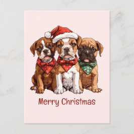 Vrolijke kerst Boxer Honden Briefkaart