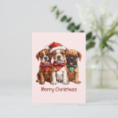Vrolijke kerst Boxer Honden Briefkaart (Staand voorkant)