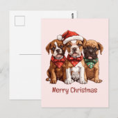 Vrolijke kerst Boxer Honden Briefkaart (Voorkant / Achterkant)