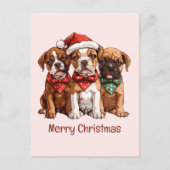 Vrolijke kerst Boxer Honden Briefkaart (Voorkant)