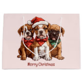 Vrolijke kerst Boxer Honden Groot Cadeauzakje (Voorkant)
