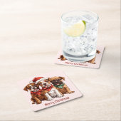 Vrolijke kerst Boxer Honden Kartonnen Onderzetters (Insitu)