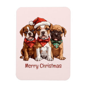 Vrolijke kerst Boxer Honden Magneet