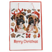 Vrolijke kerst Boxer Honden Medium Cadeauzakje (Voorkant)