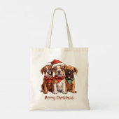 Vrolijke kerst Boxer Honden Tote Bag (Achterkant)