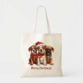 Vrolijke kerst Boxer Honden Tote Bag (Voorkant)