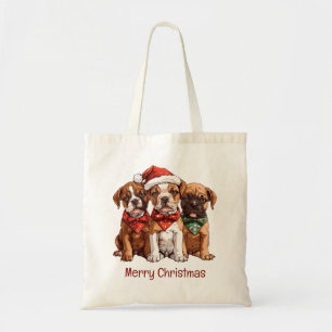 Vrolijke kerst Boxer Honden Tote Bag