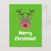 Vrolijke kerst briefkaarten met leuke rendier logo (Voorkant)