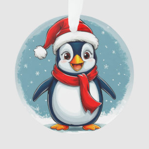 Vrolijke kerst cartoon pinguïn ornament