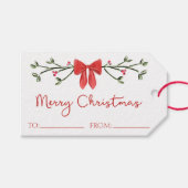 Vrolijke Kerst Chic Coquette Rode Boog Gepersonali Cadeaulabel