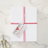 Vrolijke Kerst Chic Coquette Rode Boog Gepersonali Cadeaulabel