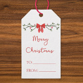 Vrolijke Kerst Chic Coquette Rode Boog Gepersonali Cadeaulabel