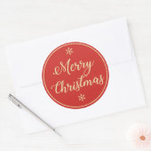 Vrolijke Kerst Circulaire Sticker! Ronde Sticker (Envelop)