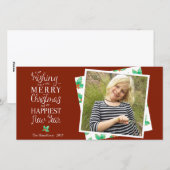 Vrolijke kerst Classy Lettered Holiday Photocard Feestdagenkaart (Voorkant / Achterkant)