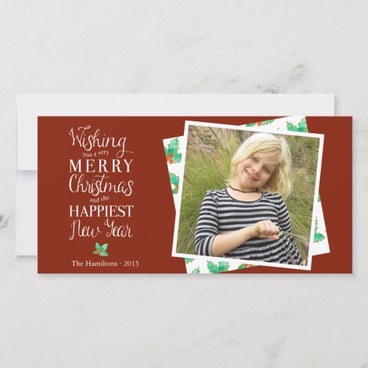 Vrolijke kerst Classy Lettered Holiday Photocard Feestdagenkaart (Voorkant)