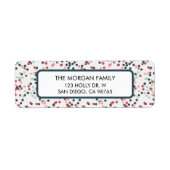 Vrolijke Kerst Confetti Retouradres Etiket (Voorkant)
